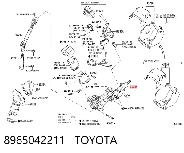 Columna dirección 8965042211 Toyota