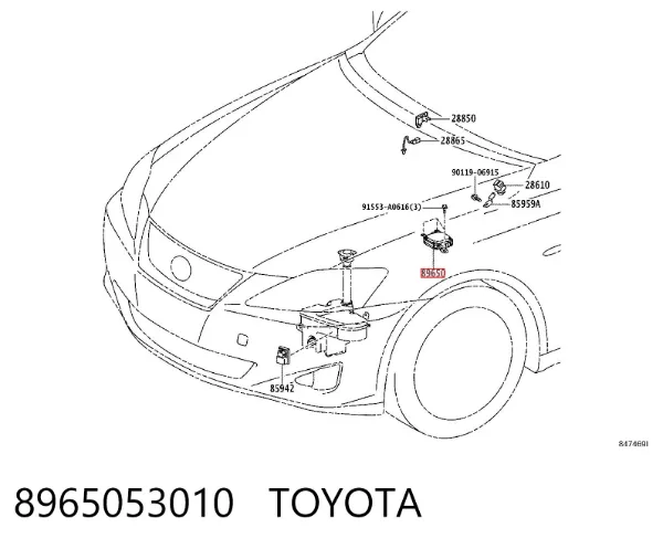 Módulo de la dirección asistida eléctrica 8965053010 Toyota
