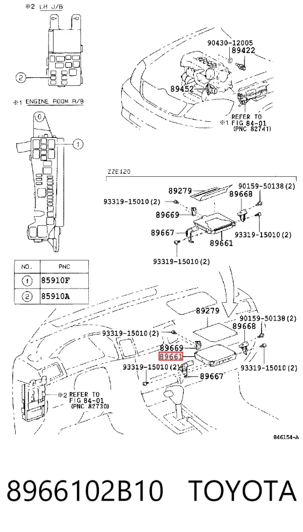 ECU 8966102B10 Toyota