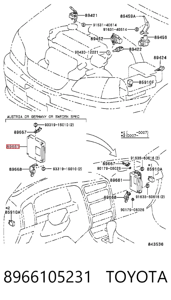 ECU 8966105231 Toyota