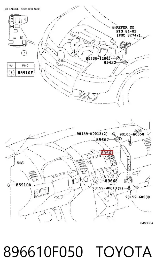 ECU 896610F050 Toyota