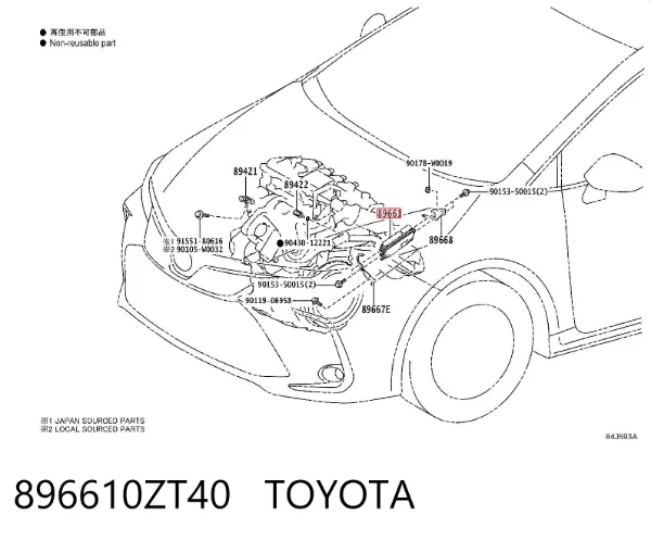 ECU 896610ZT40 Toyota