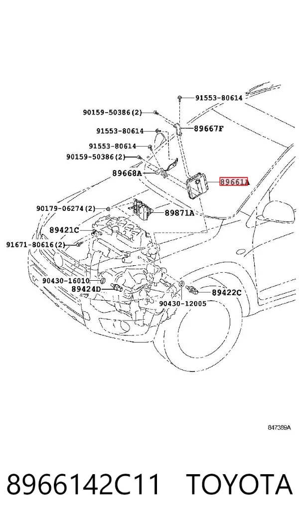 ECU 8966142C11 Toyota