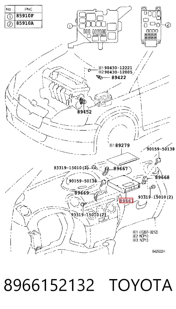 ECU 8966152132 Toyota