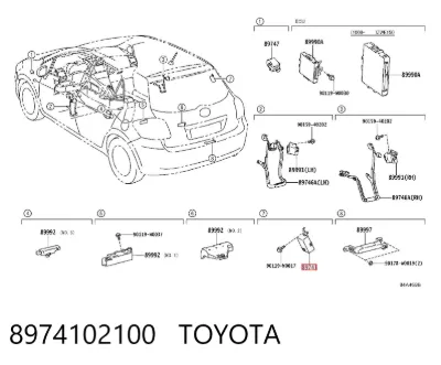 Módulo de cierre centralizado TOYOTA 8974102100