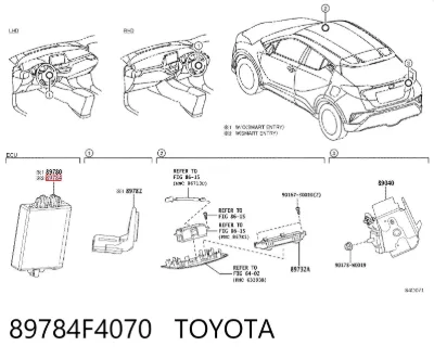 Relé de faro antiniebla TOYOTA 89784F4070