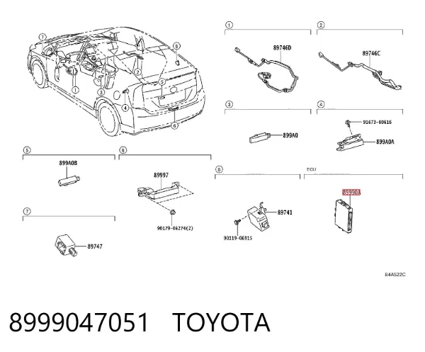 Módulo de control del inmovilizador 8999047051 Toyota