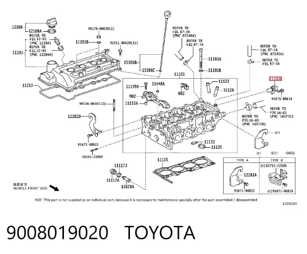 Sensor de árbol de levas 9008019020 Toyota