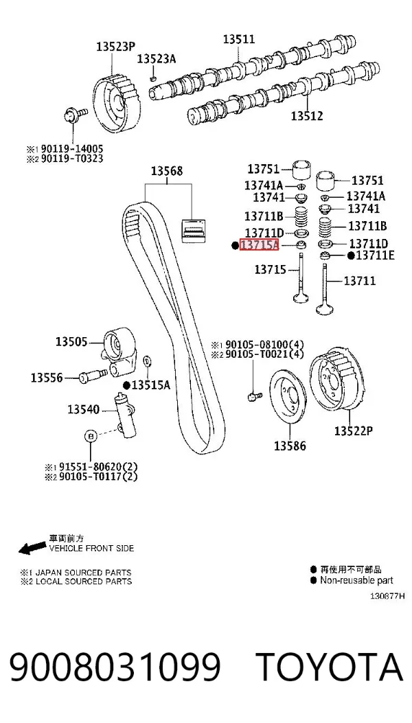 Retenes de válvulas 9008031099 Toyota