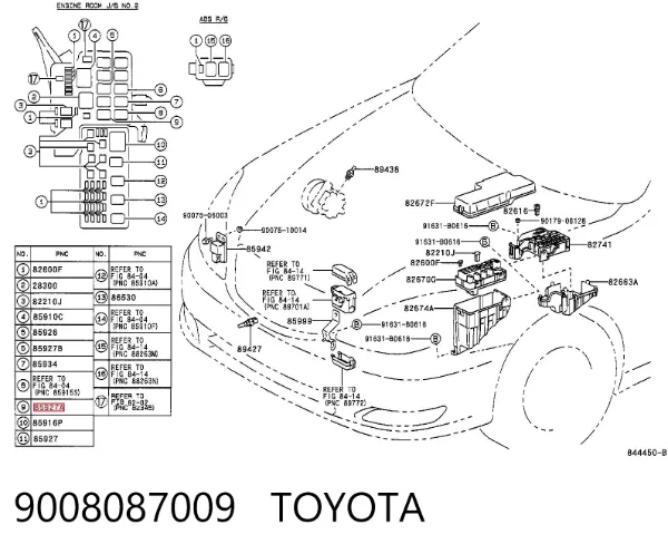Relé eléctrico multifuncional 9008087009 Toyota