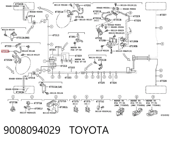 Latiguillos de freno delantero 9008094029 Toyota