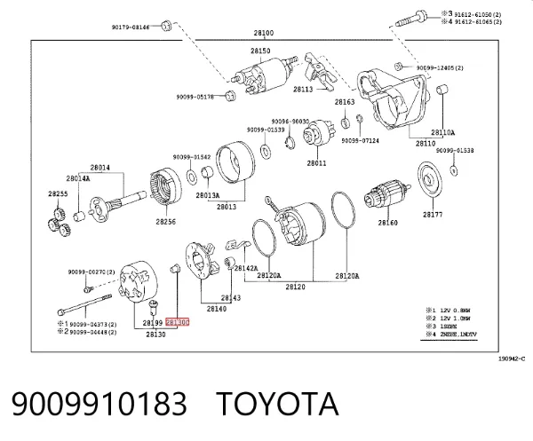 Buje de arranque 9009910183 Toyota