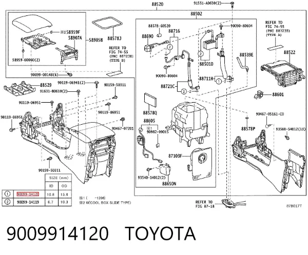 Anillo de sellado de tubería de aire acondicionado 9009914120 Toyota