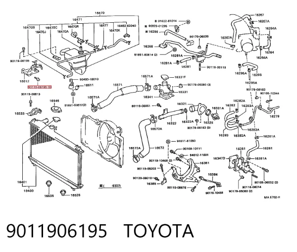 Vaso de expansión 9011906195 Toyota