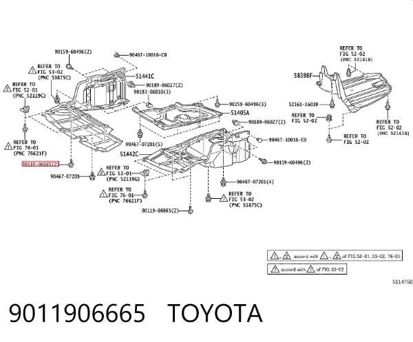 Protector derecho del parachoques delantero 9011906665 Toyota