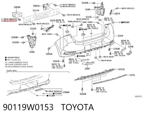  90119W0153 Toyota