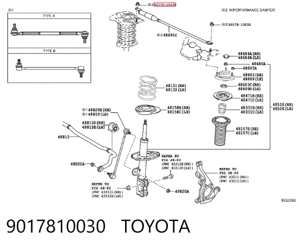 Tornillo (tuerca) de sujeción 9017810030 Toyota