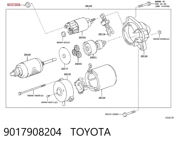 Tuerca del colector de escape 9017908204 Toyota