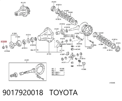 Tuerca del piñón del eje trasero TOYOTA 9017920018
