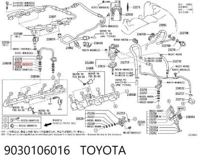 Anillo de sellado de la tubería de combustible TOYOTA 9030106016