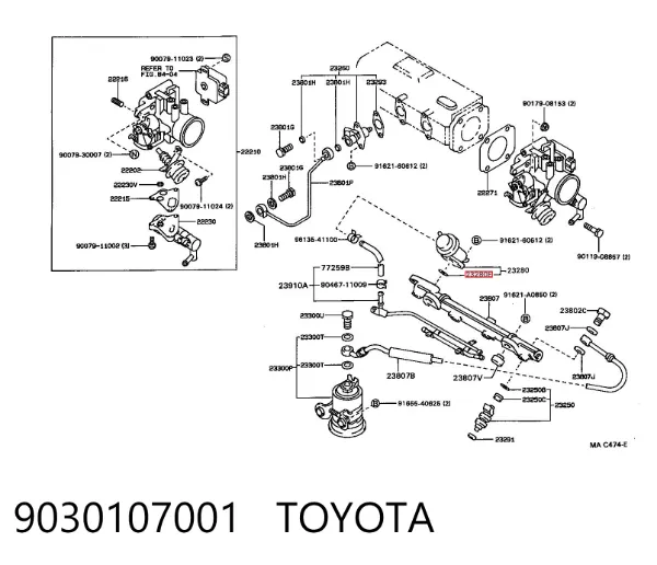 Junta de inyectores 9030107001 Toyota