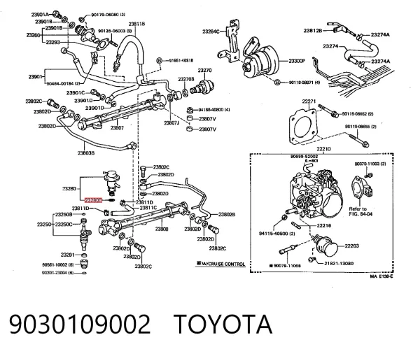 Junta de tapa del tubo de llenado de aceite 9030109002 Toyota