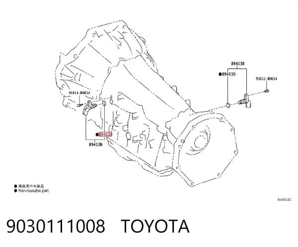 Anillo de sellado del sensor de velocidad de la transmisión 9030111008 Toyota