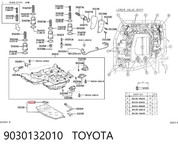 Anillo de sellado del filtro de transmisión automática 9030132010 Toyota
