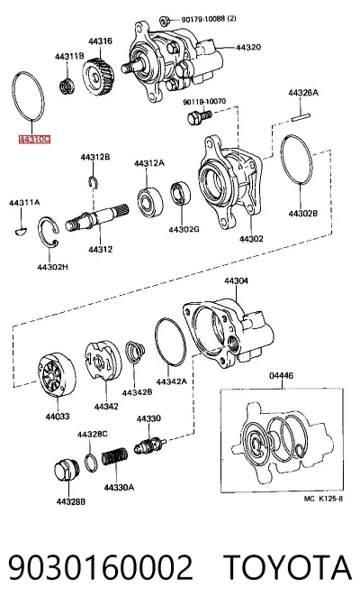 Retén de bomba de dirección asistida TOYOTA 9030160002