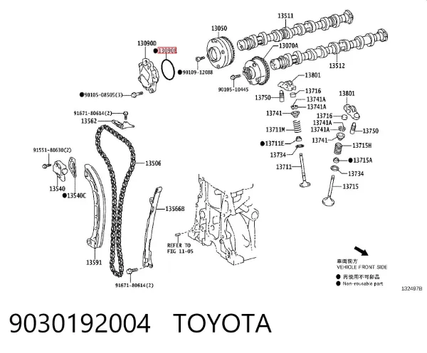 Anillo de estanqueidad del variador de fase 9030192004 Toyota