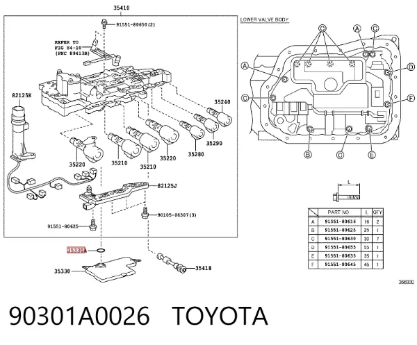 Anillo de sellado del filtro de transmisión automática 90301A0026 Toyota