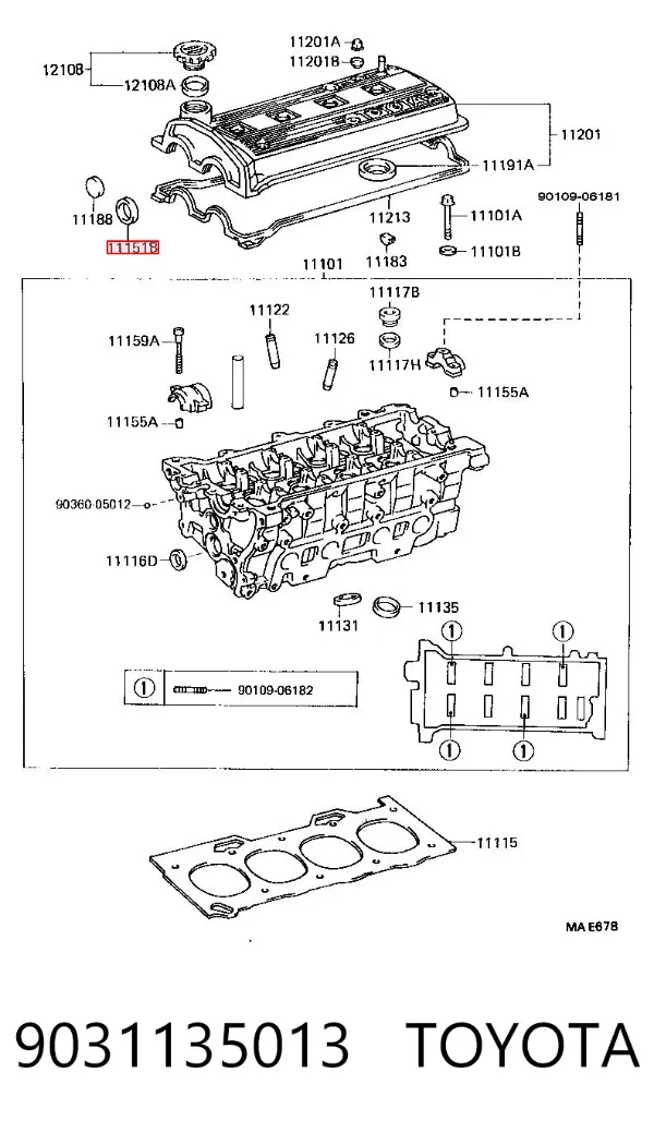 Retén, árbol de levas 9031135013 Toyota