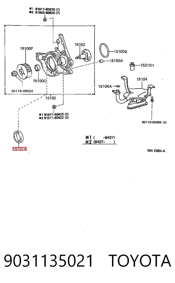 Retén de cigüeñal frontal Toyota TERCEL EL53