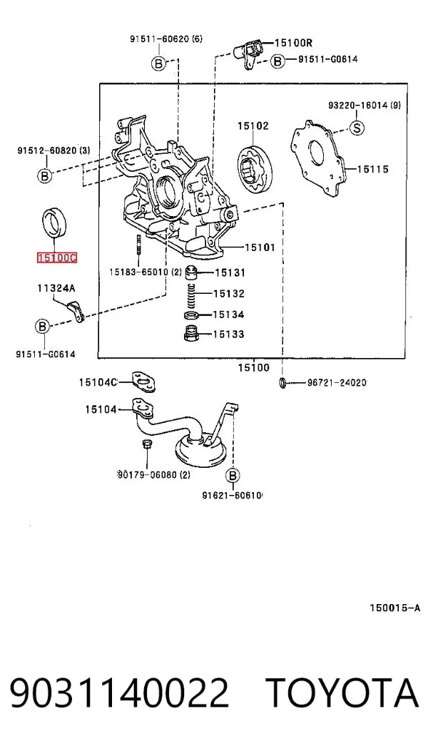 Retén de cigüeñal frontal 9031140022 Toyota