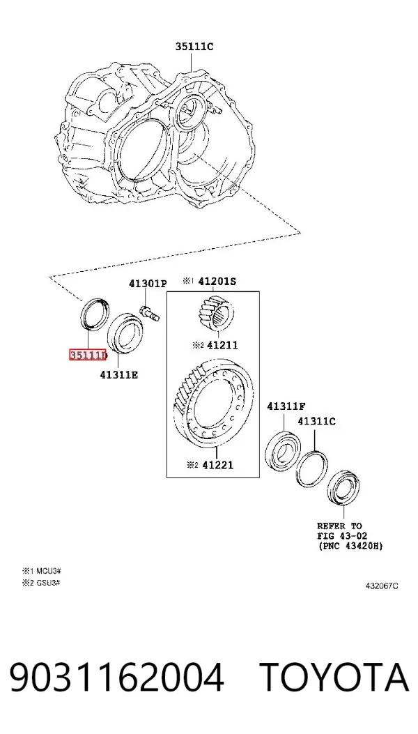 Retén del semieje delantero derecho 9031162004 Toyota