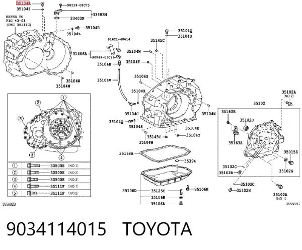 Junta de inyectores 9034114015 Toyota