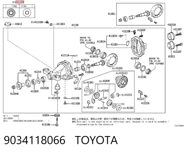 Tapón de llenado del eje trasero/delantero 9034118066 Toyota