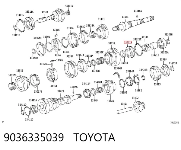 Rodamiento caja de cambios 9036335039 Toyota