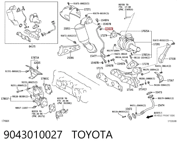 Junta tórica universal 9043010027 Toyota