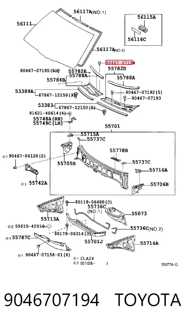 Clip de fijación del guardabarros delantero 9046707194 Toyota