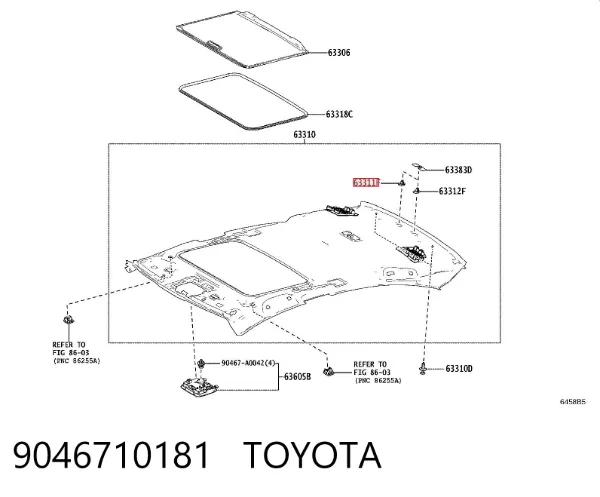 Clip de fijación del guardabarros delantero 9046710181 Toyota