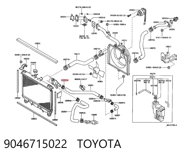 Abrazadera de resorte 9046715022 Toyota