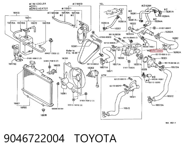 Abrazadera de resorte 9046722004 Toyota