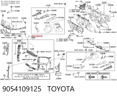 Tope de la tapa del maletero TOYOTA 9054109125