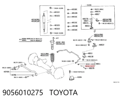 Buje de la bieleta estabilizadora trasera TOYOTA 9056010275