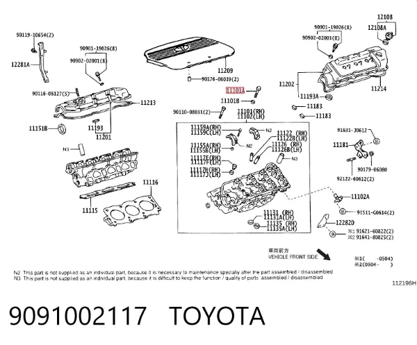 Tornillo culata 9091002117 Toyota
