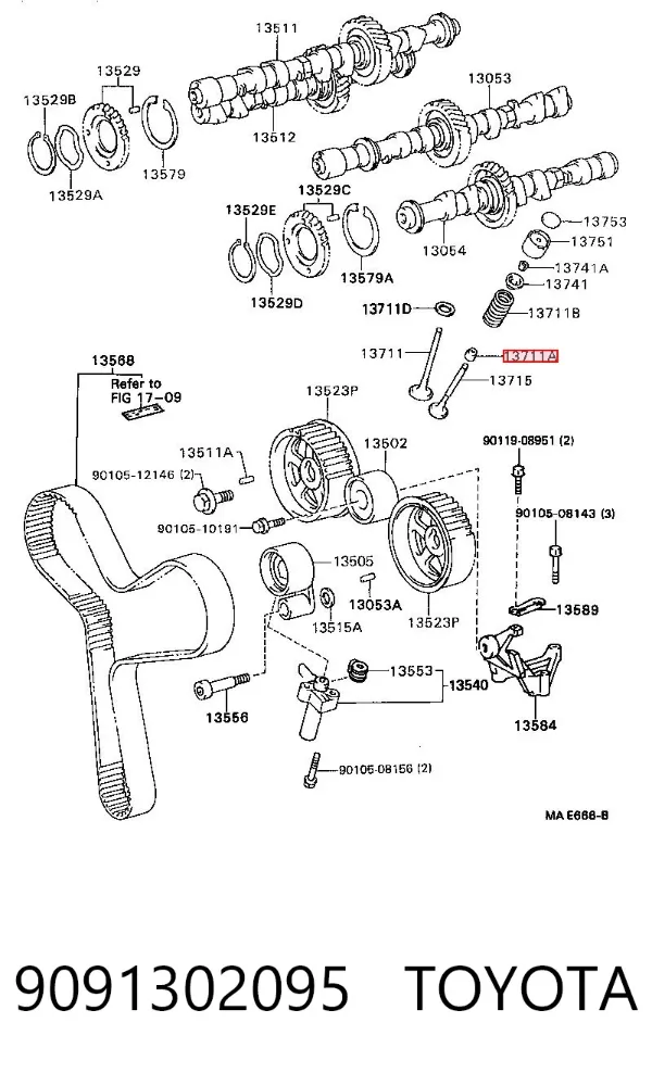Retenes de válvulas 9091302095 Toyota