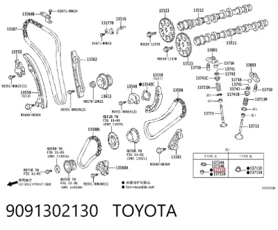 Retén de válvula de admisión TOYOTA 9091302130