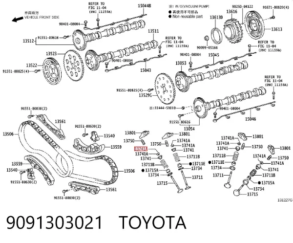 Chaveta De Sujecion De Valvula 9091303021 Toyota