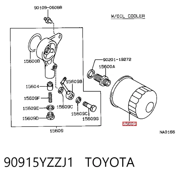 Filtro de aceite 90915YZZJ1 Toyota